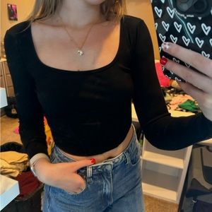 Alterd state medium black long sleeve top with corset bottom detail